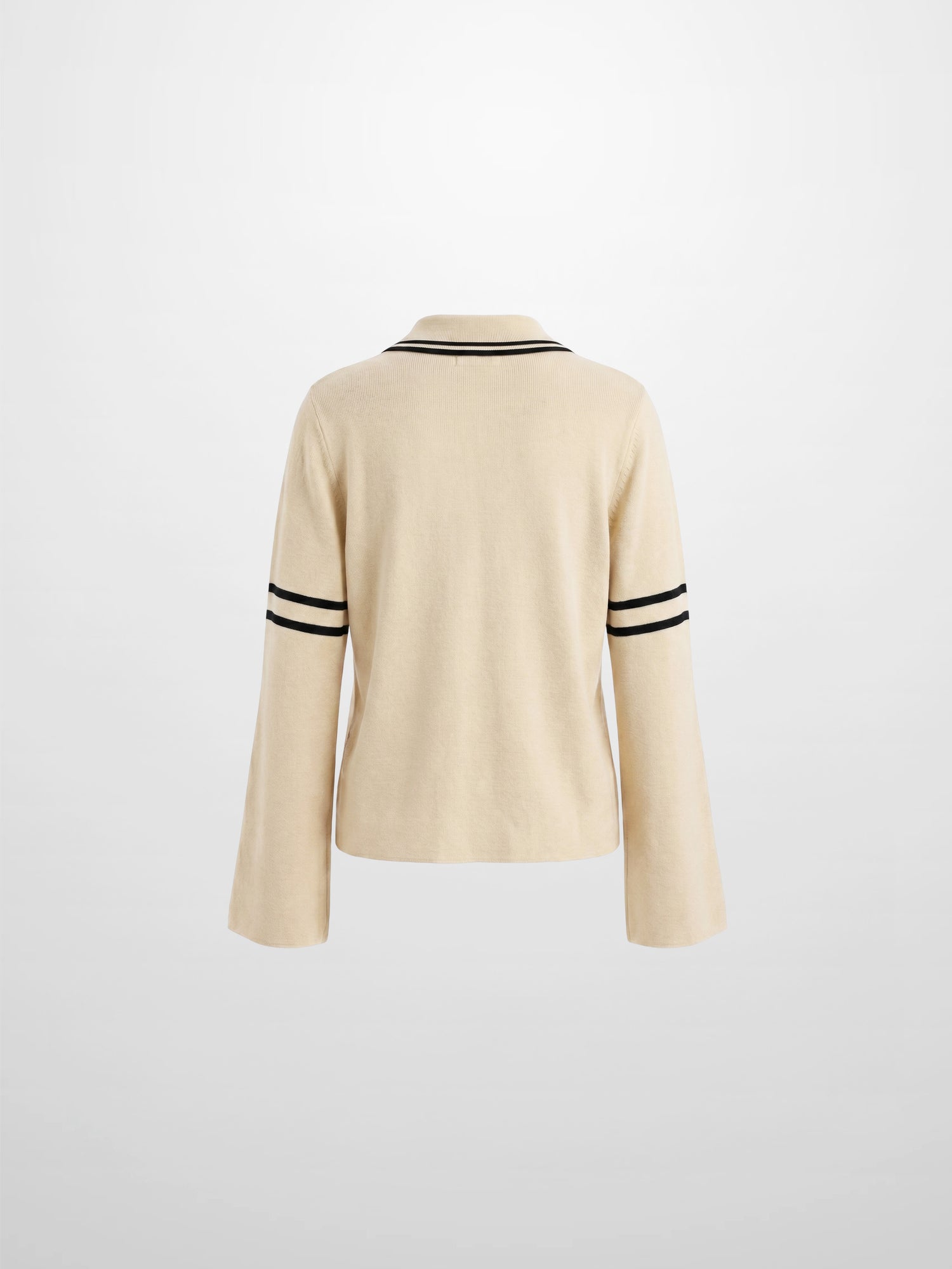 Bell Sleeve Polo-Cream/Black