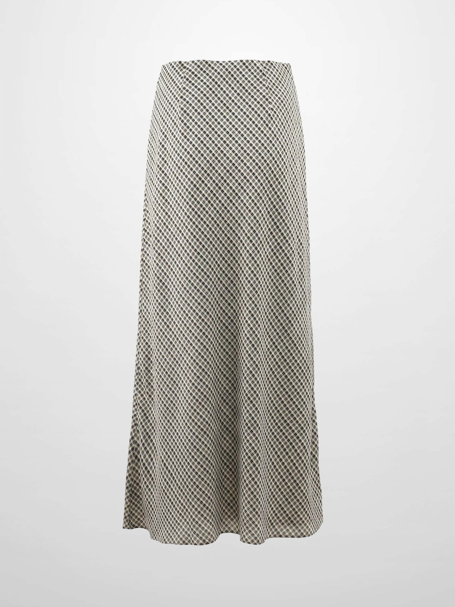 Plaid Slip Skirt - Black Plaid