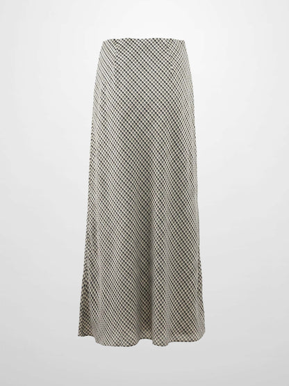 Plaid Slip Skirt - Black Plaid