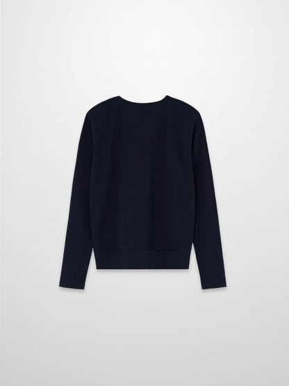Crew Bomber Tee-Navy