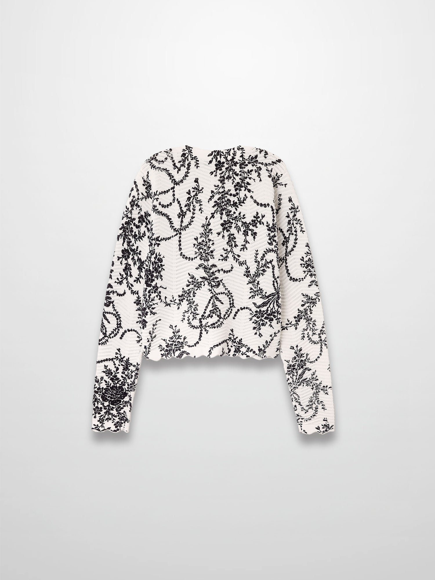 Printed Wave Cardigan-Scattered Vines