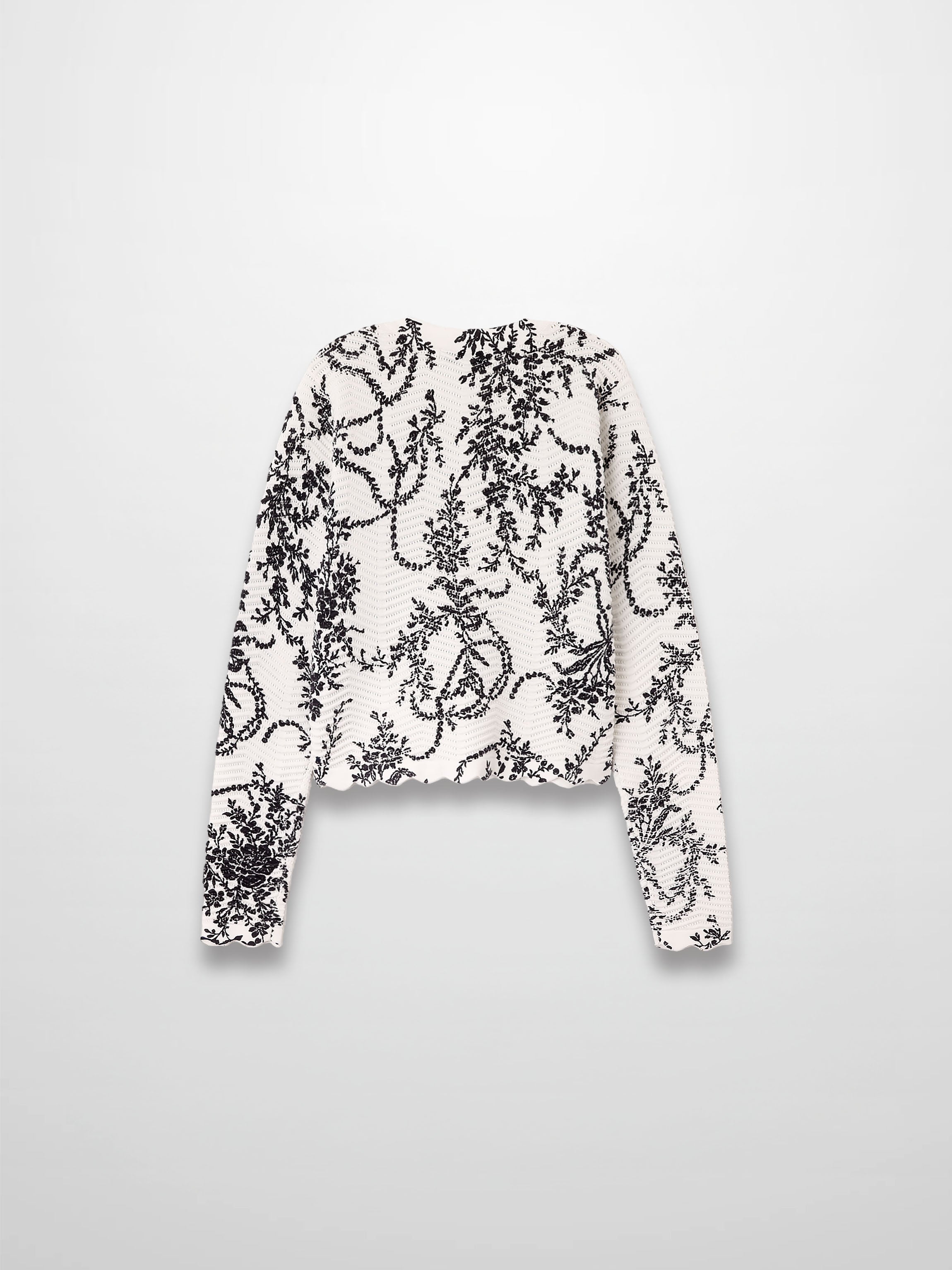 Printed Wave Cardigan-Scattered Vines
