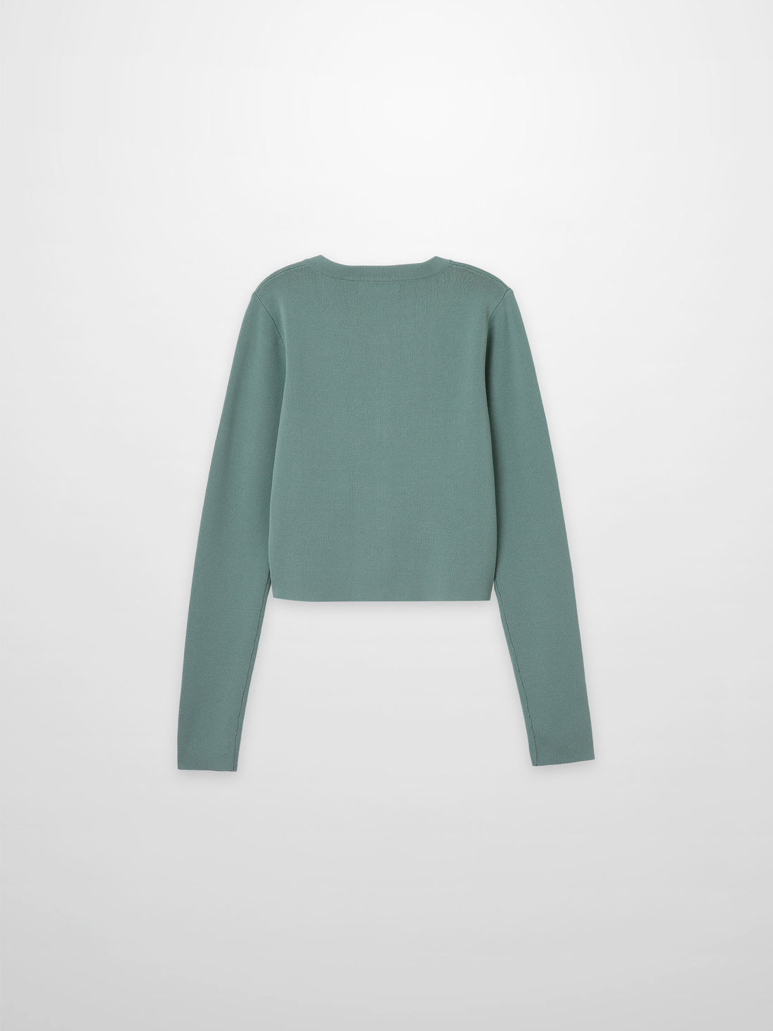 Gold Button Crop Cardigan-Sage