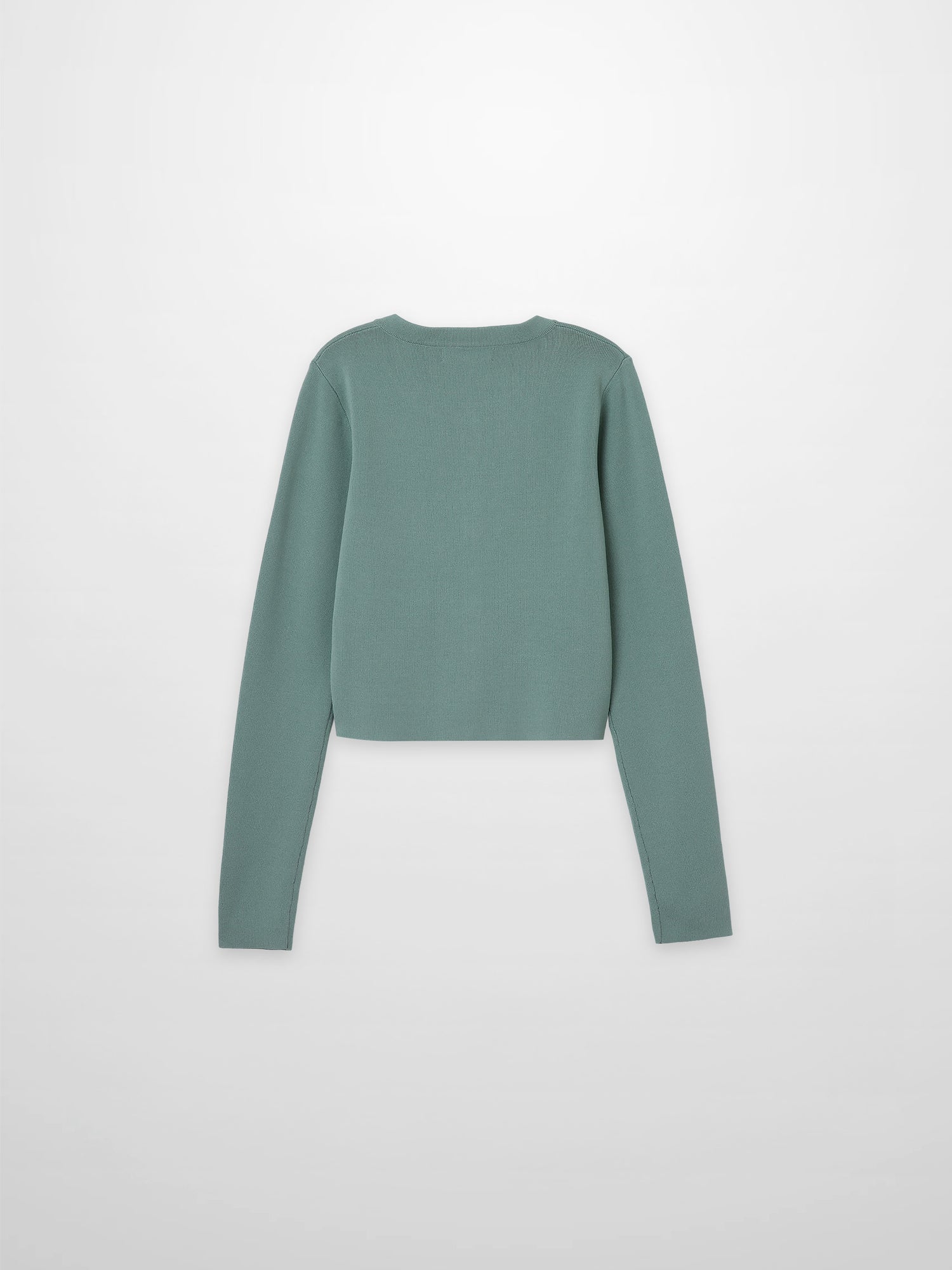 Gold Button Crop Cardigan-Sage