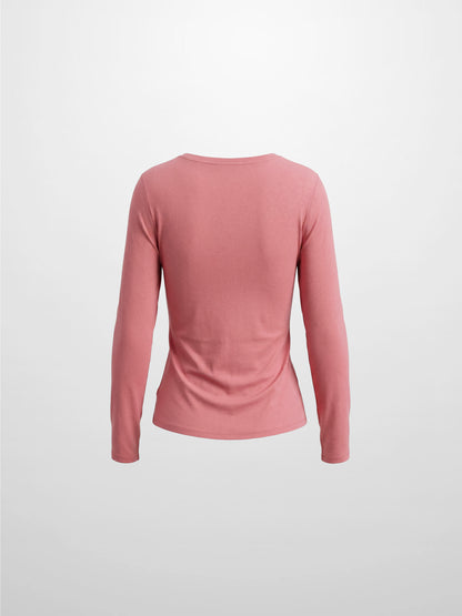 Center Seam High V Tee-Raspberry Pink