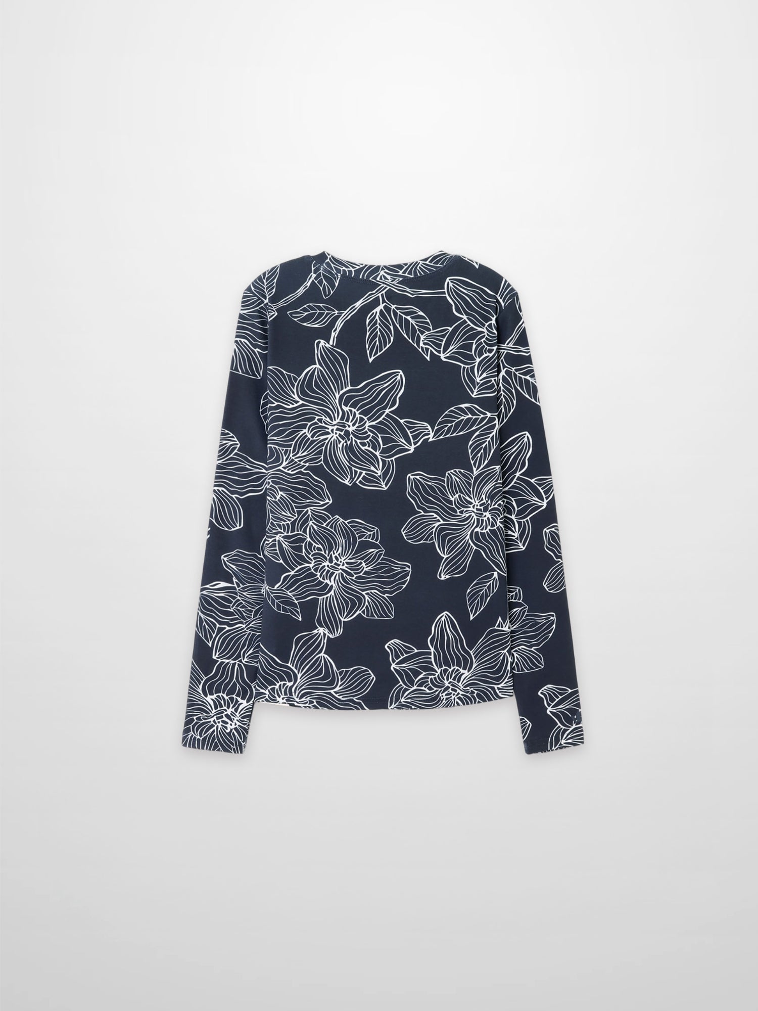 Basic Printed T-shirt-Navy/White Floral