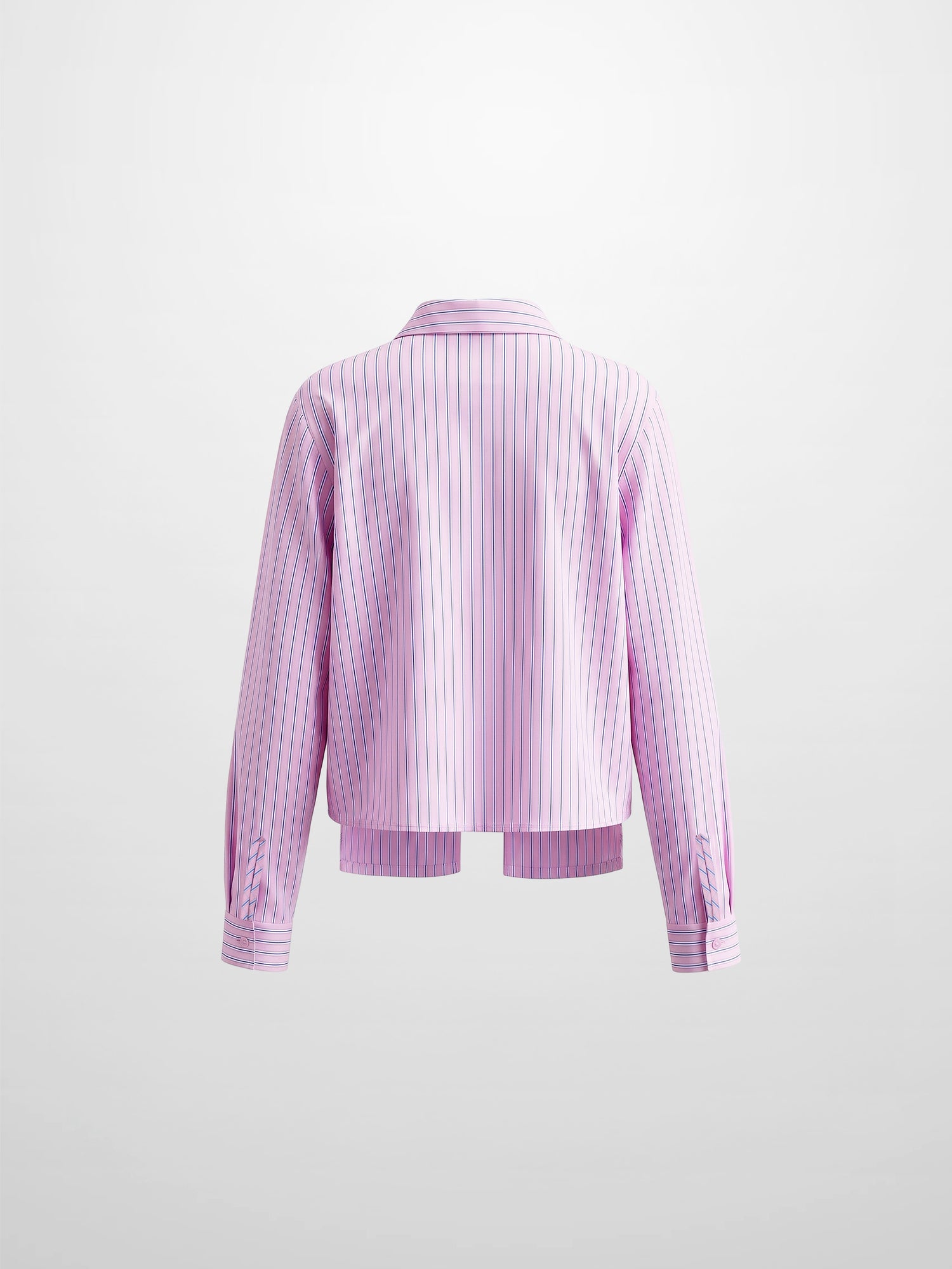 Crop Pinstripe Blouse-Pink/White