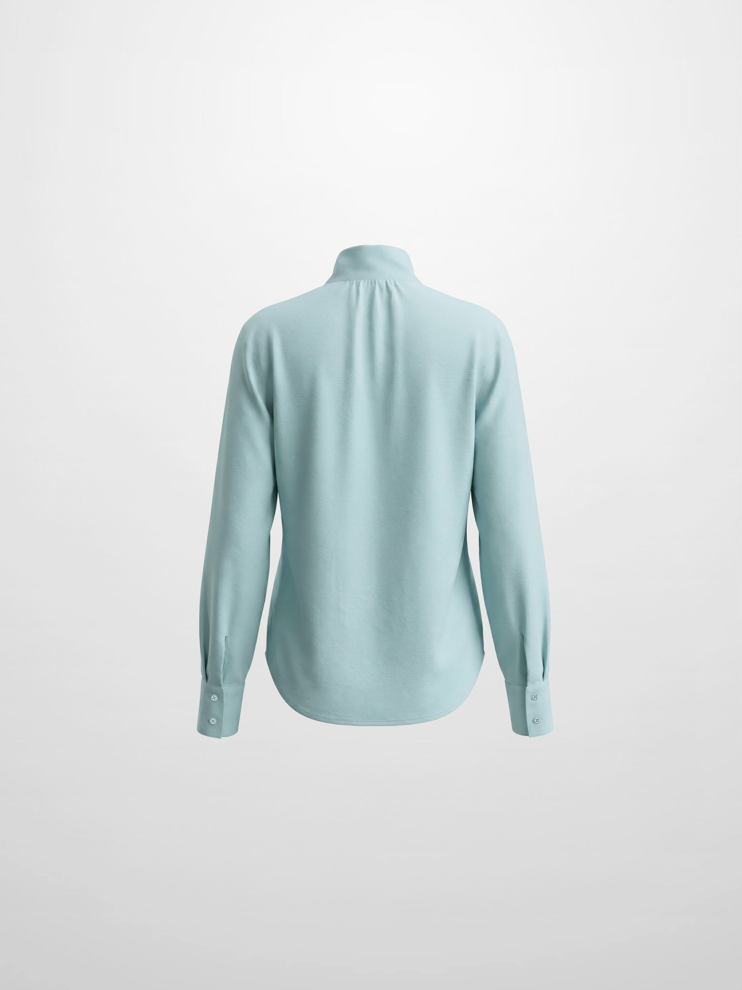 Fringe Bow Blouse-Light Blue