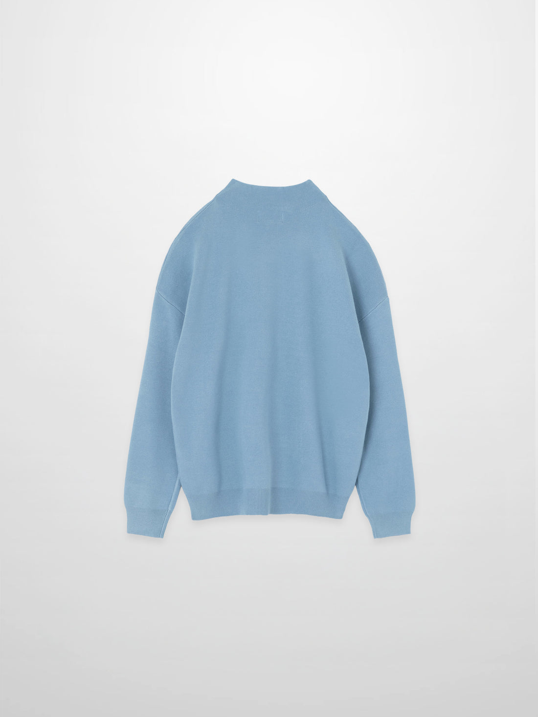 Mock Neck Thin Knit Sweater-Light Blue