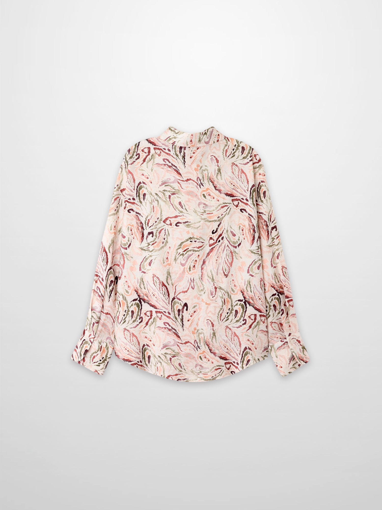 Button Down Collared Blouse-Peach Sketch