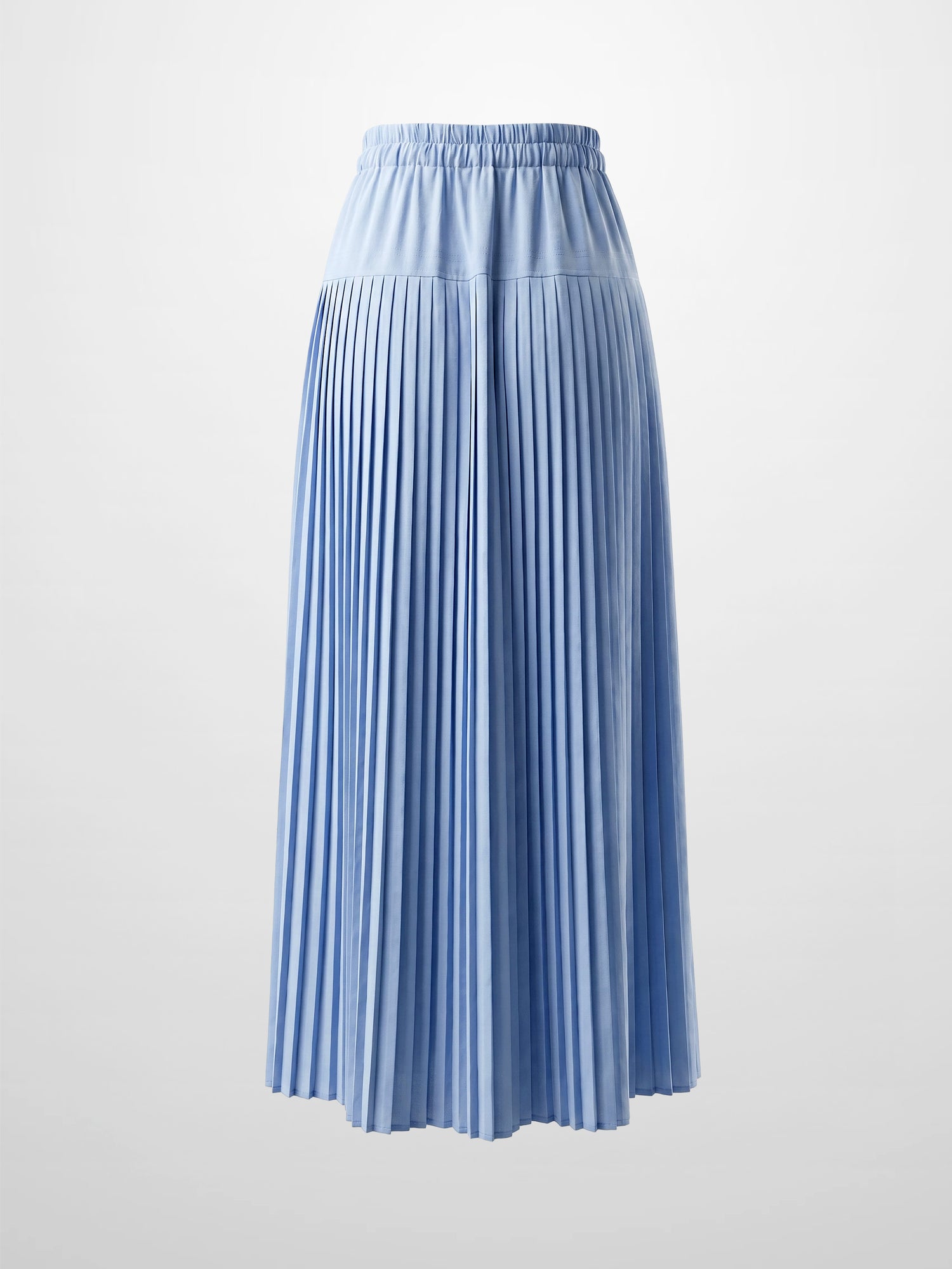 Chiffon Drop Waist Pleat Skirt-Light Blue