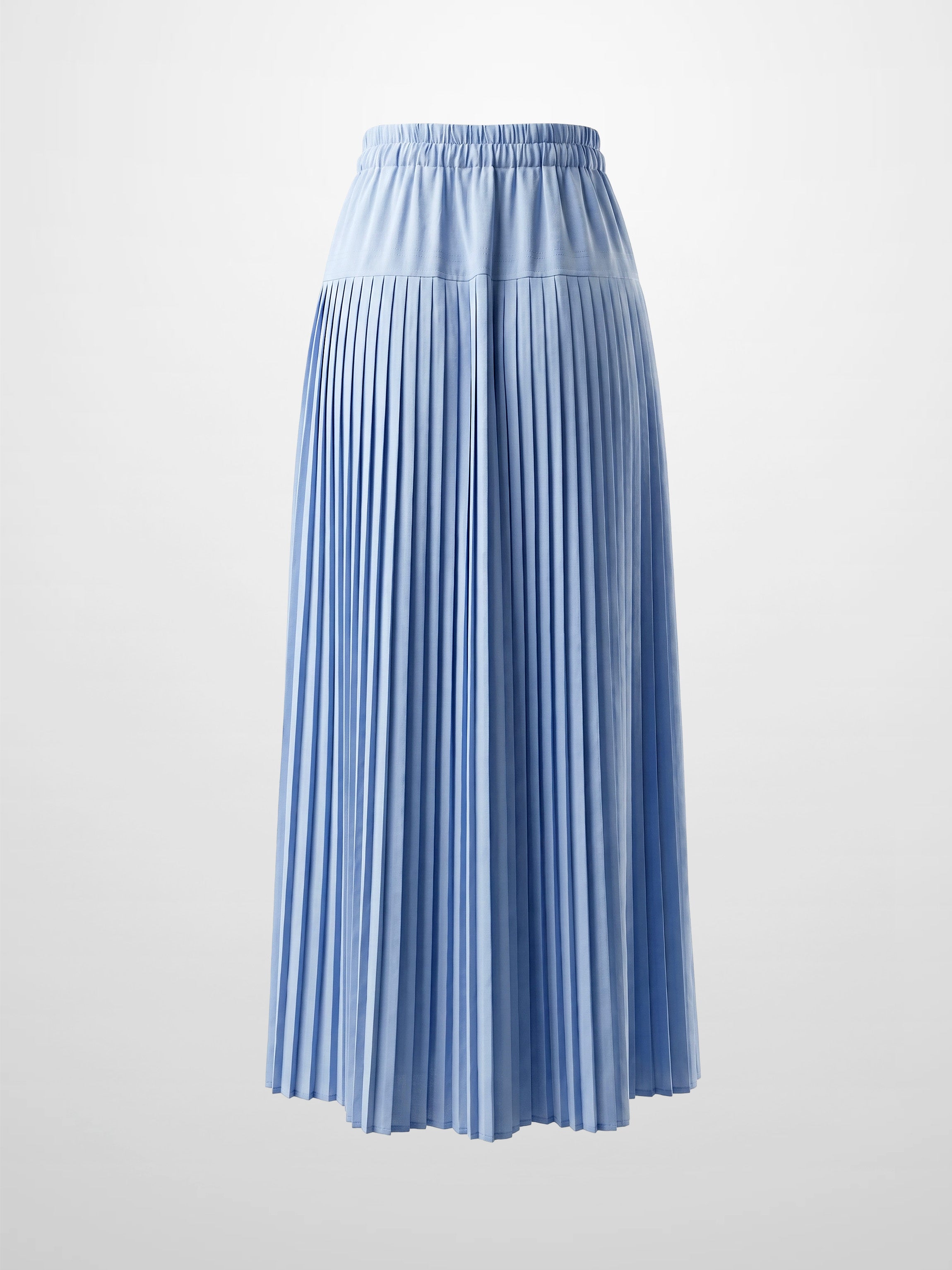 Chiffon Drop Waist Pleat Skirt-Light Blue