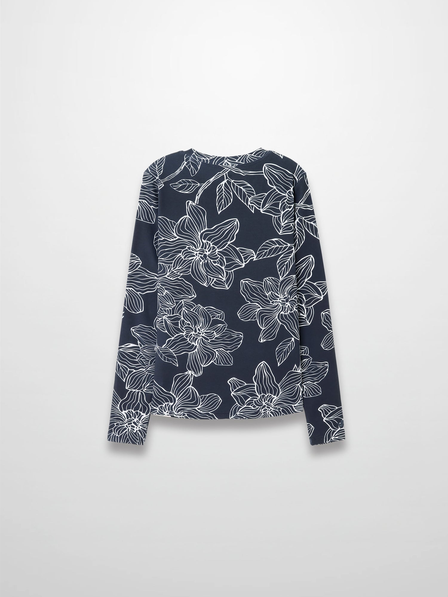 Basic Printed T-shirt-Navy/White Floral