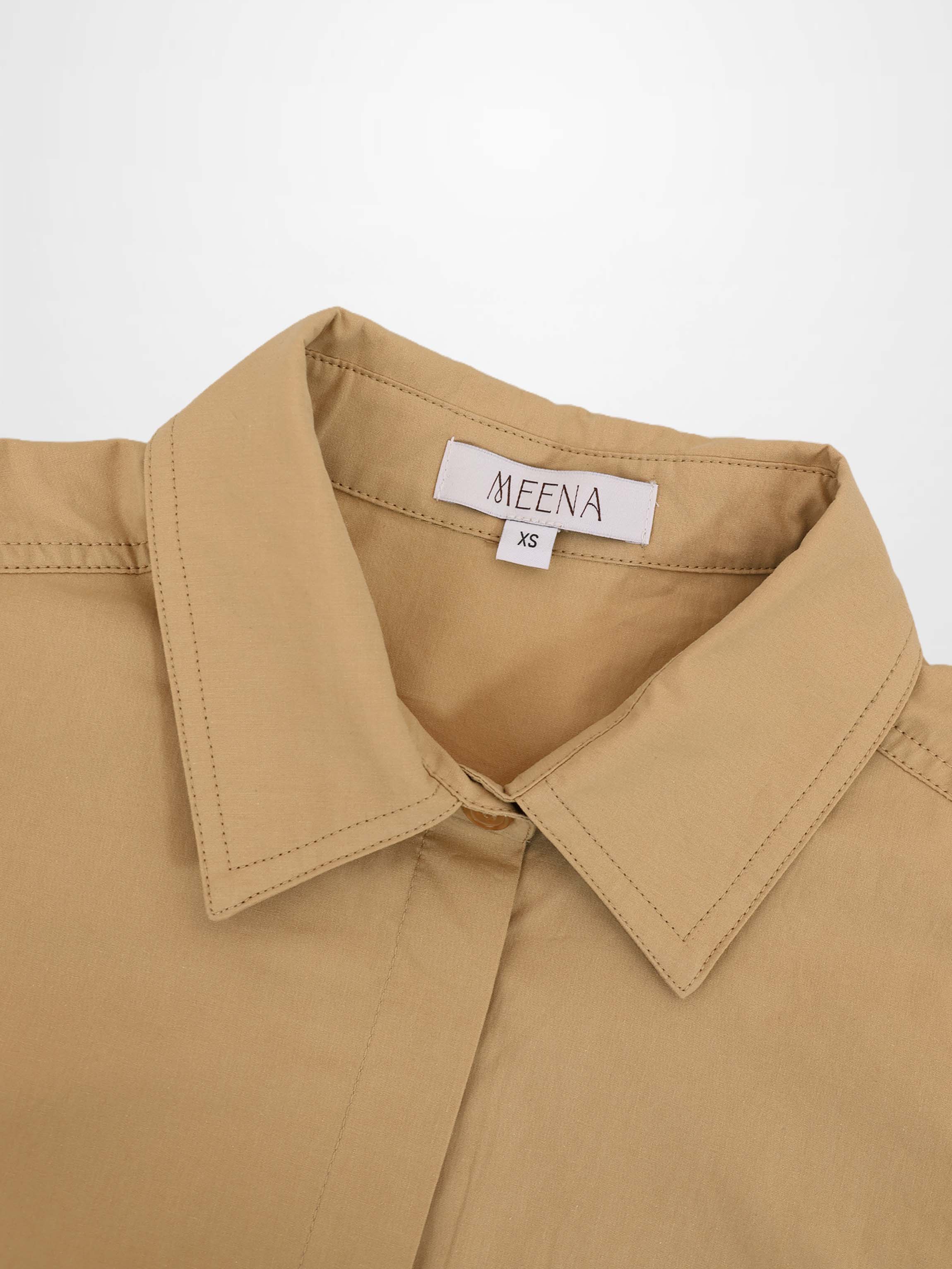 Cotton Crop Blouse-Sand