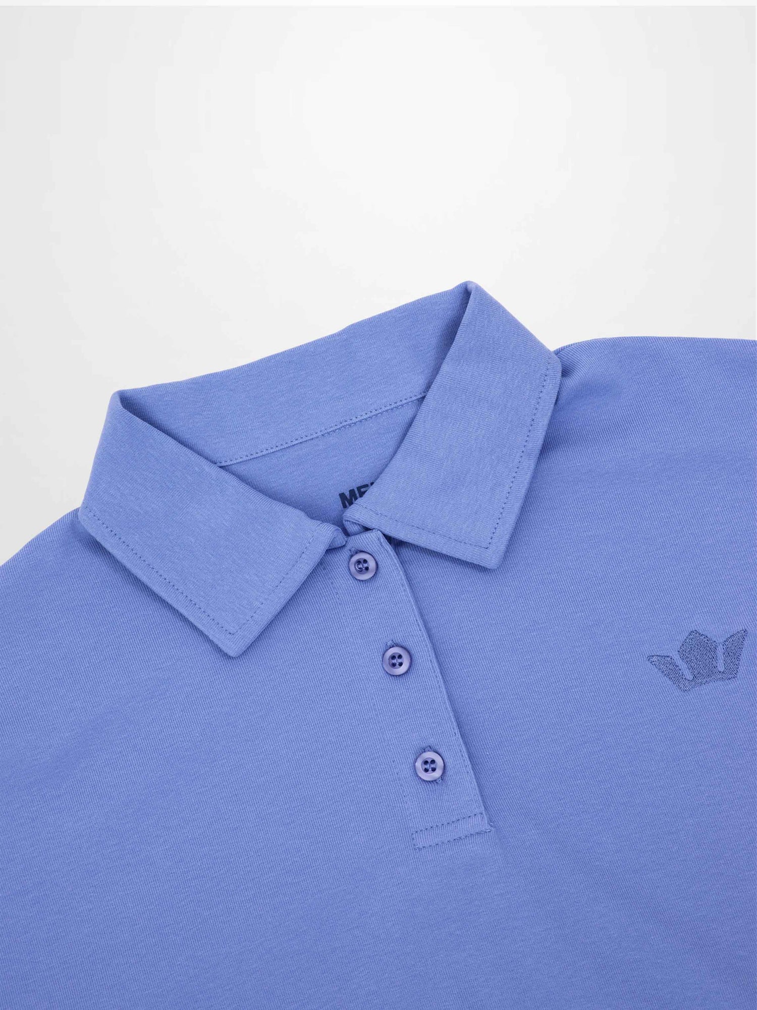 Collared Bomber Tee-Periwinkle