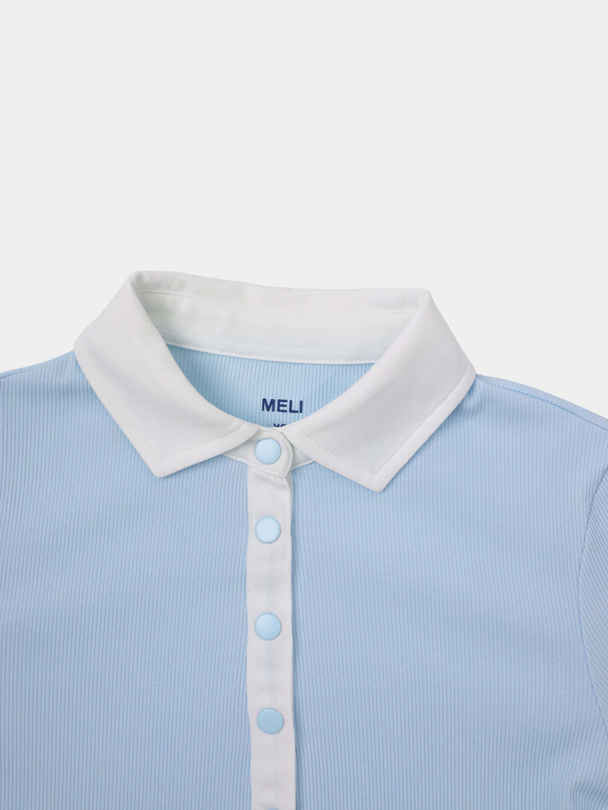 White Collar Polo-Blue
