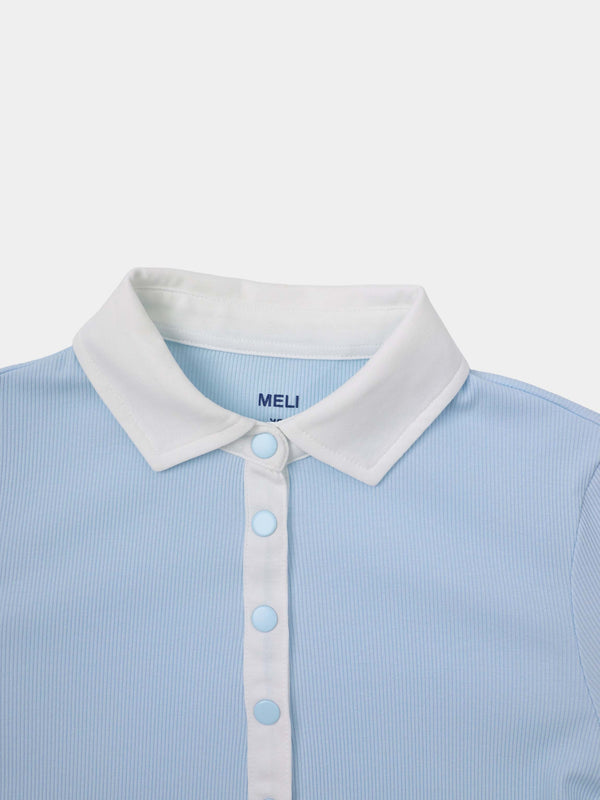 White Collar Polo-Blue
