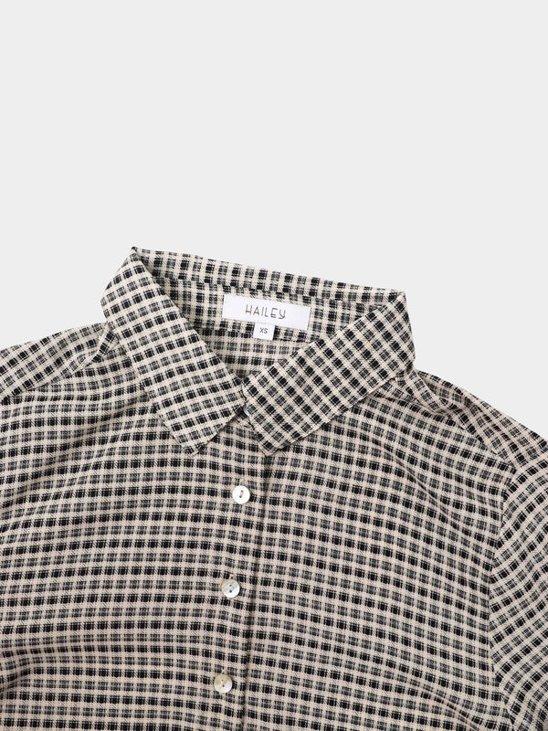 Plaid Blouse - Black Plaid