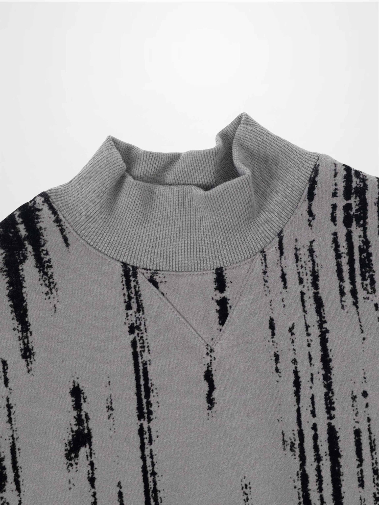 Tie Dye Splash Sweatshirt-Light Grey/Black