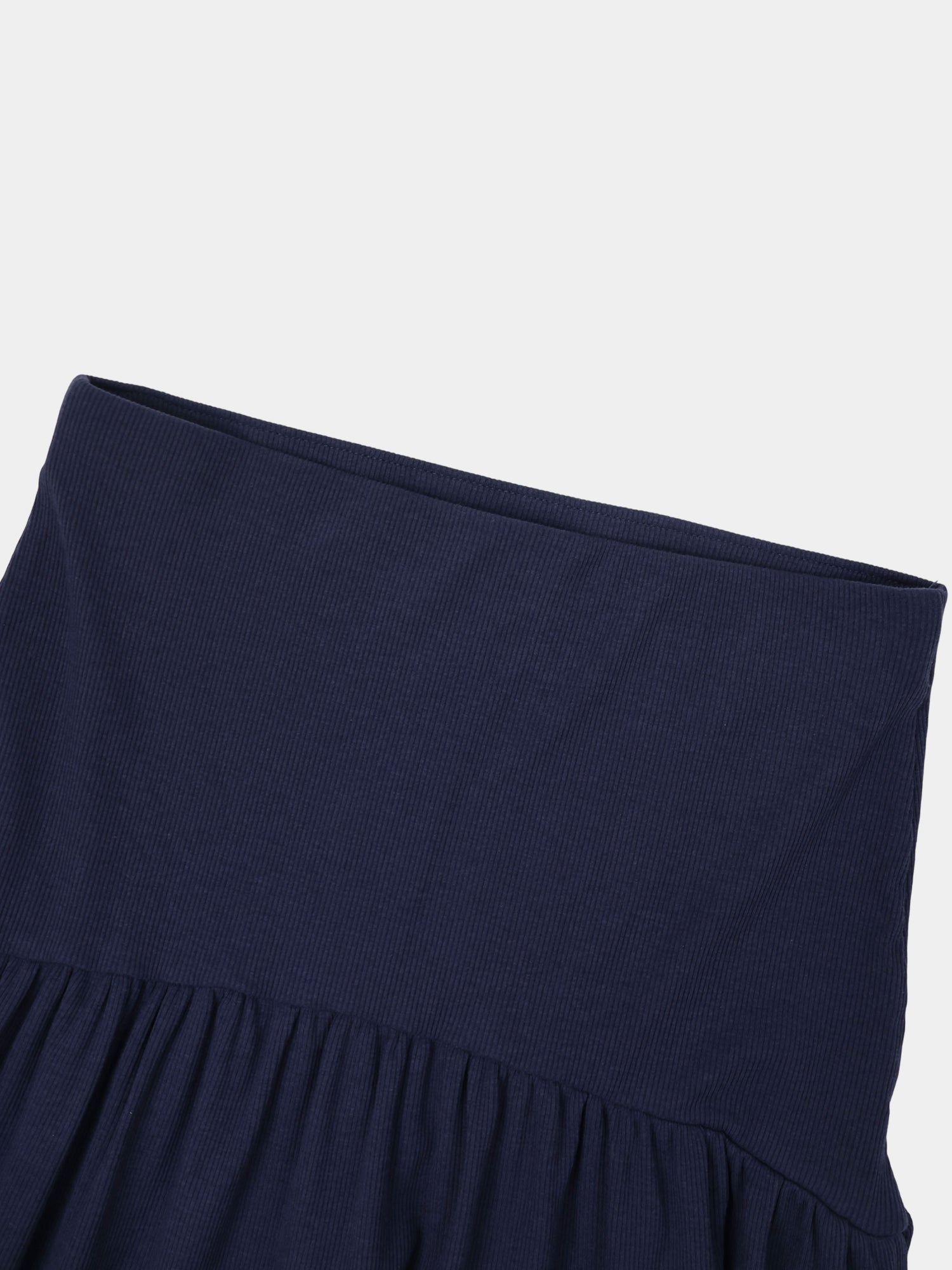 T-Shirt Ribbed Yoke Skirt-Navy