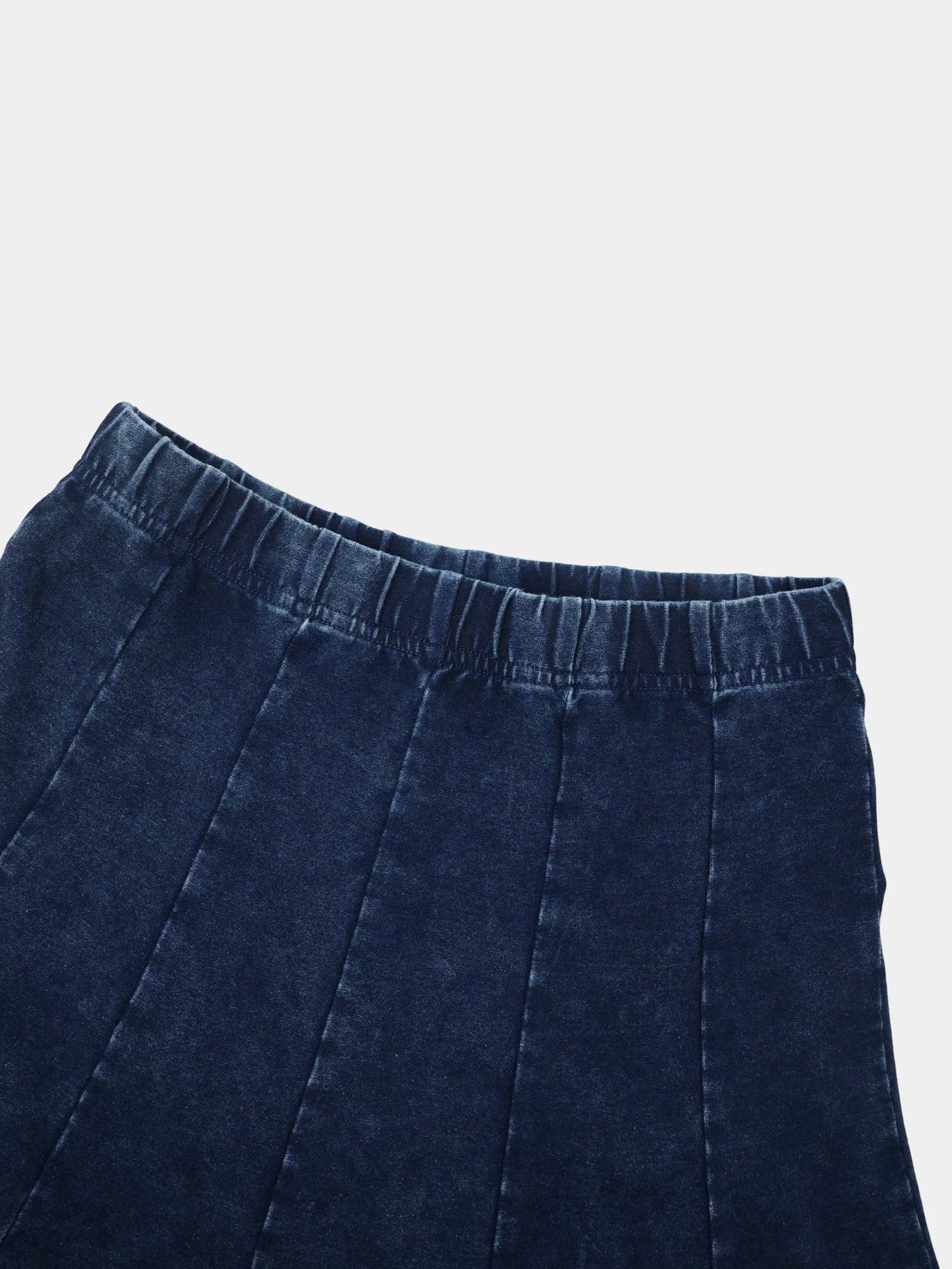 Paneled Flare Skirt 37"-Dark Blue Wash