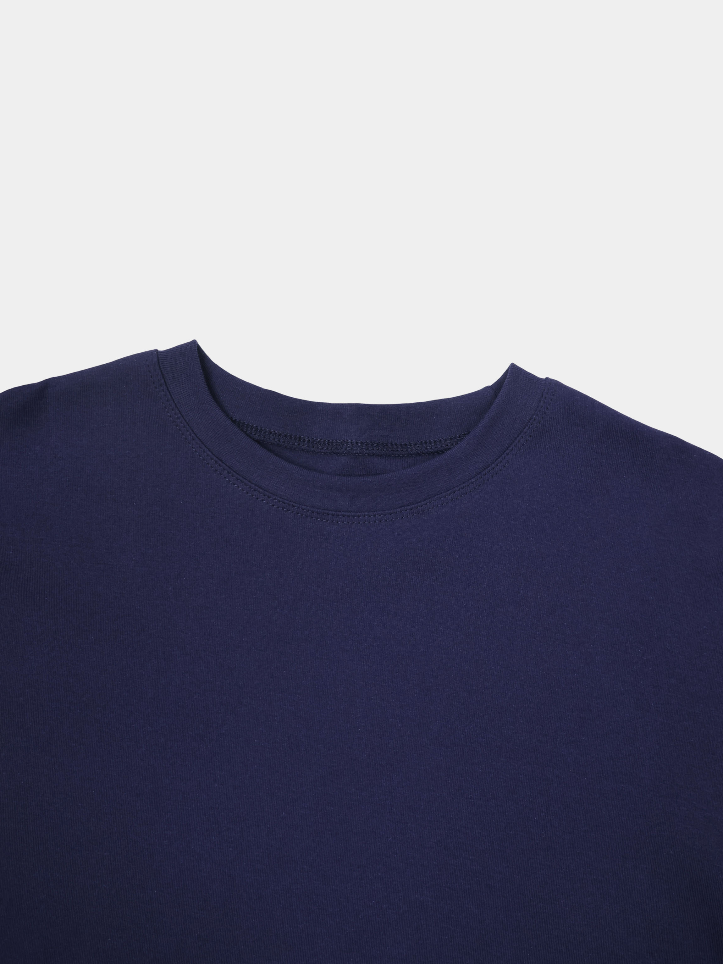 Crochet Stripe Boxy Tee-Blue/Burgundy/White