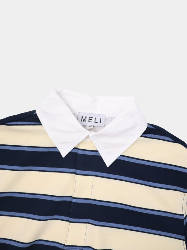 Wide Stripe Rugby T-Shirt-Navy Stripe
