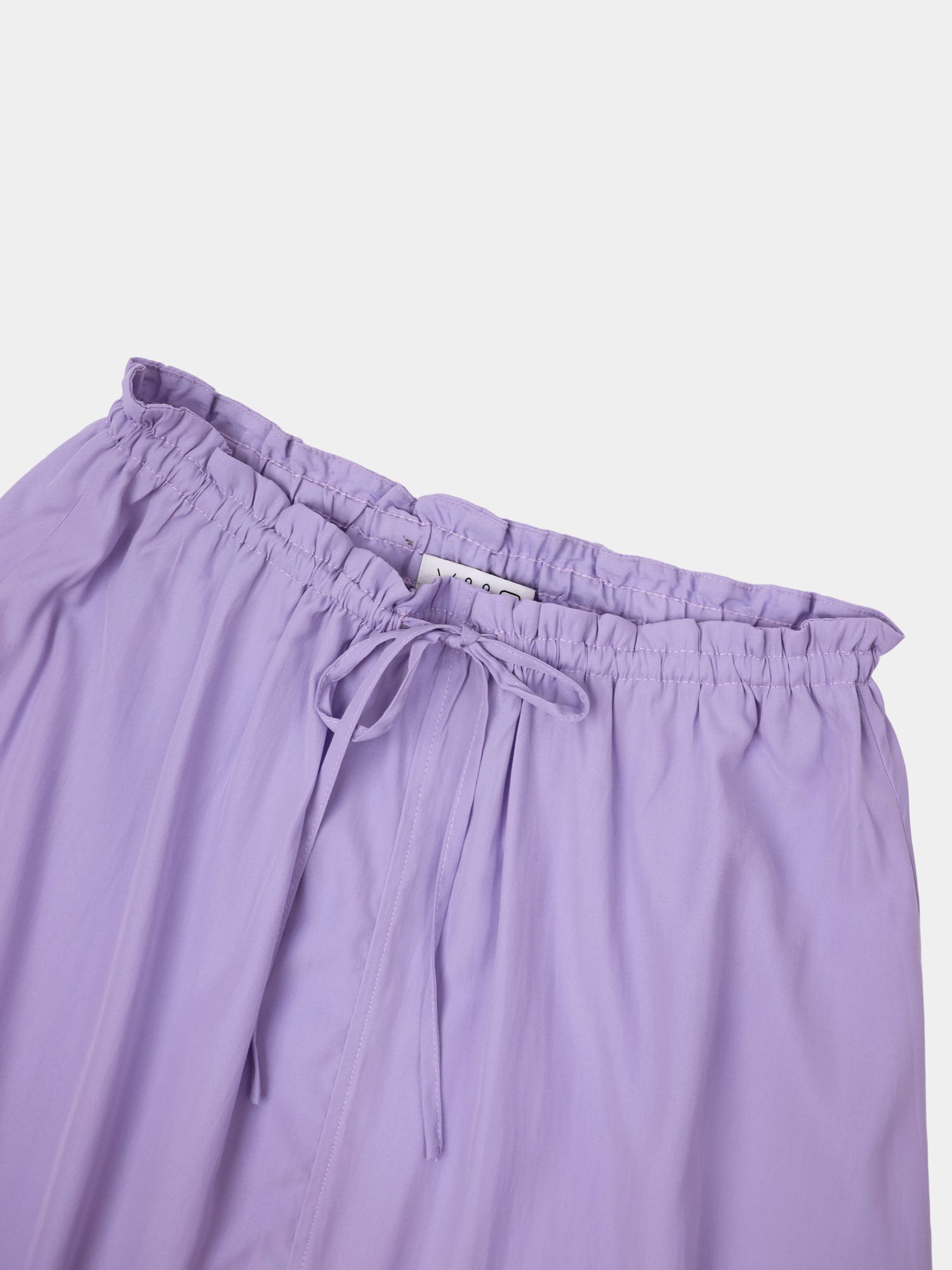 DRAWSTRING RUFFLE SKIRT-LAVENDER