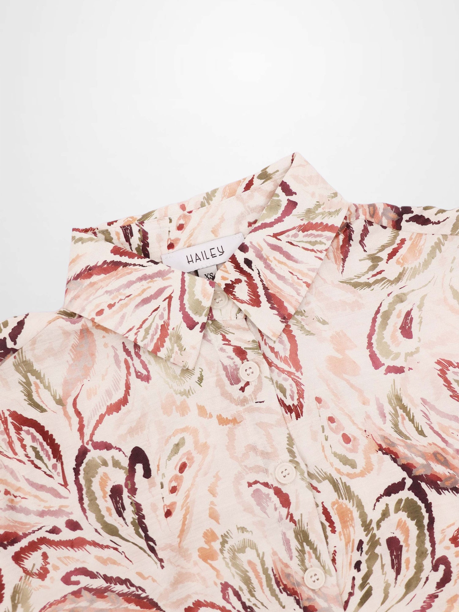 Button Down Collared Blouse-Peach Sketch