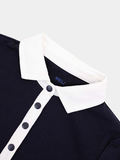 White Collar Polo-Navy