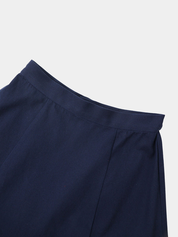 Twill Trumpet Skirt-Navy