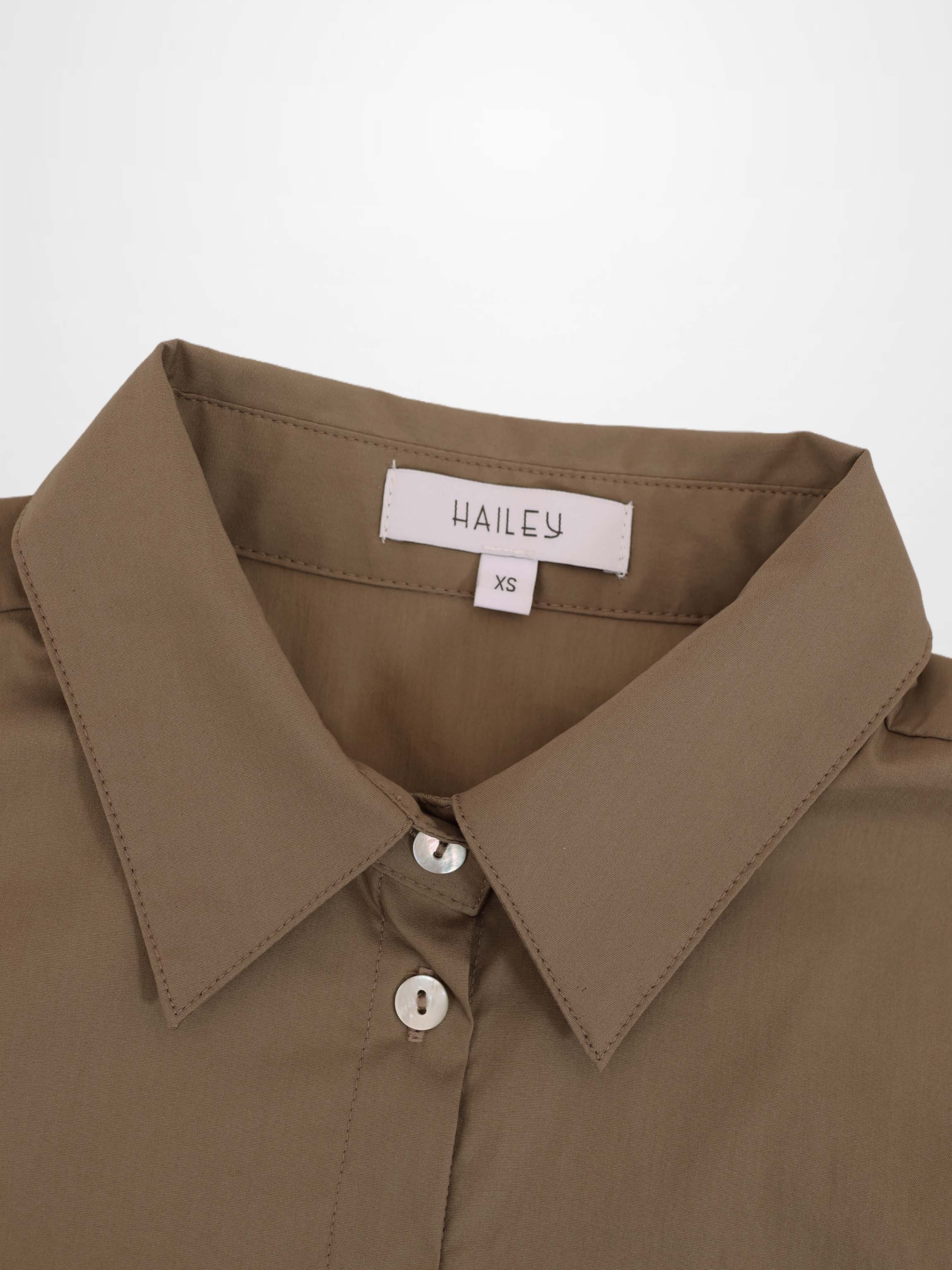 Cotton Button Down Blouse-Mocha Mousse