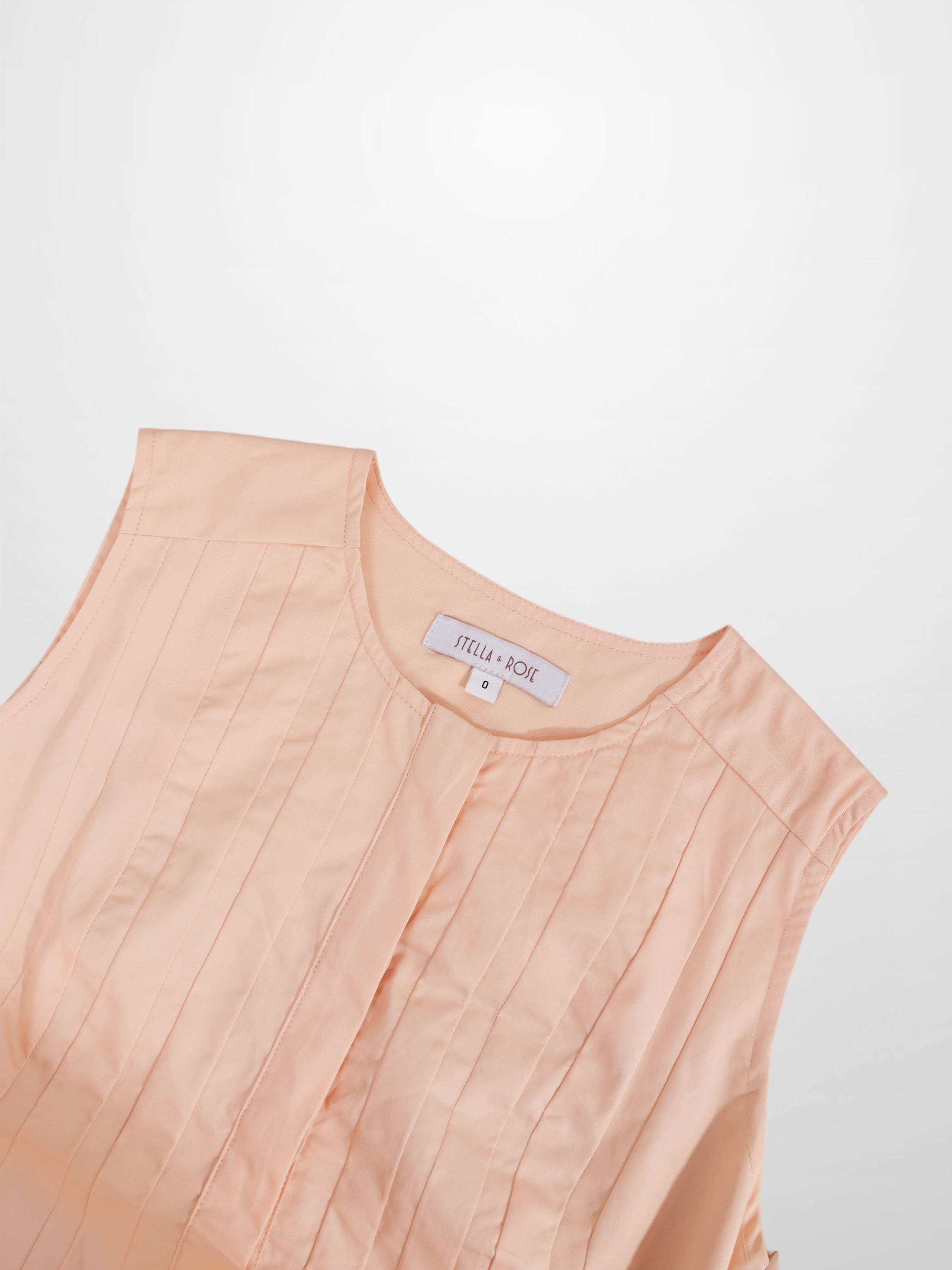 Pleated Waist Jumper-Peach