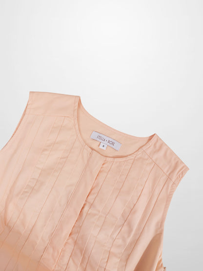 Pleated Waist Jumper-Peach