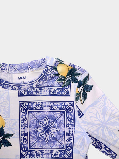 Basic Printed T-shirt-Lemon Paisley