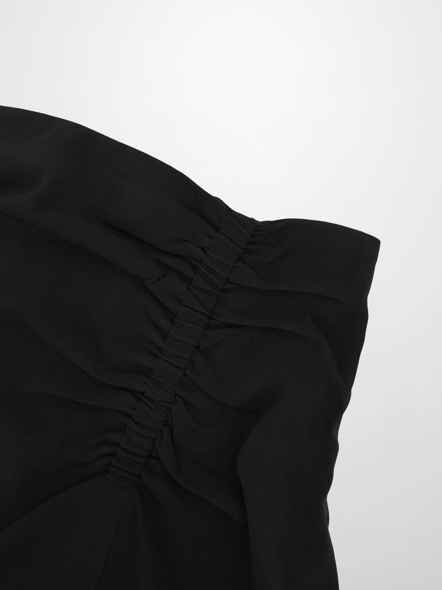 SIDE RUCHED SKIRT-BLACK