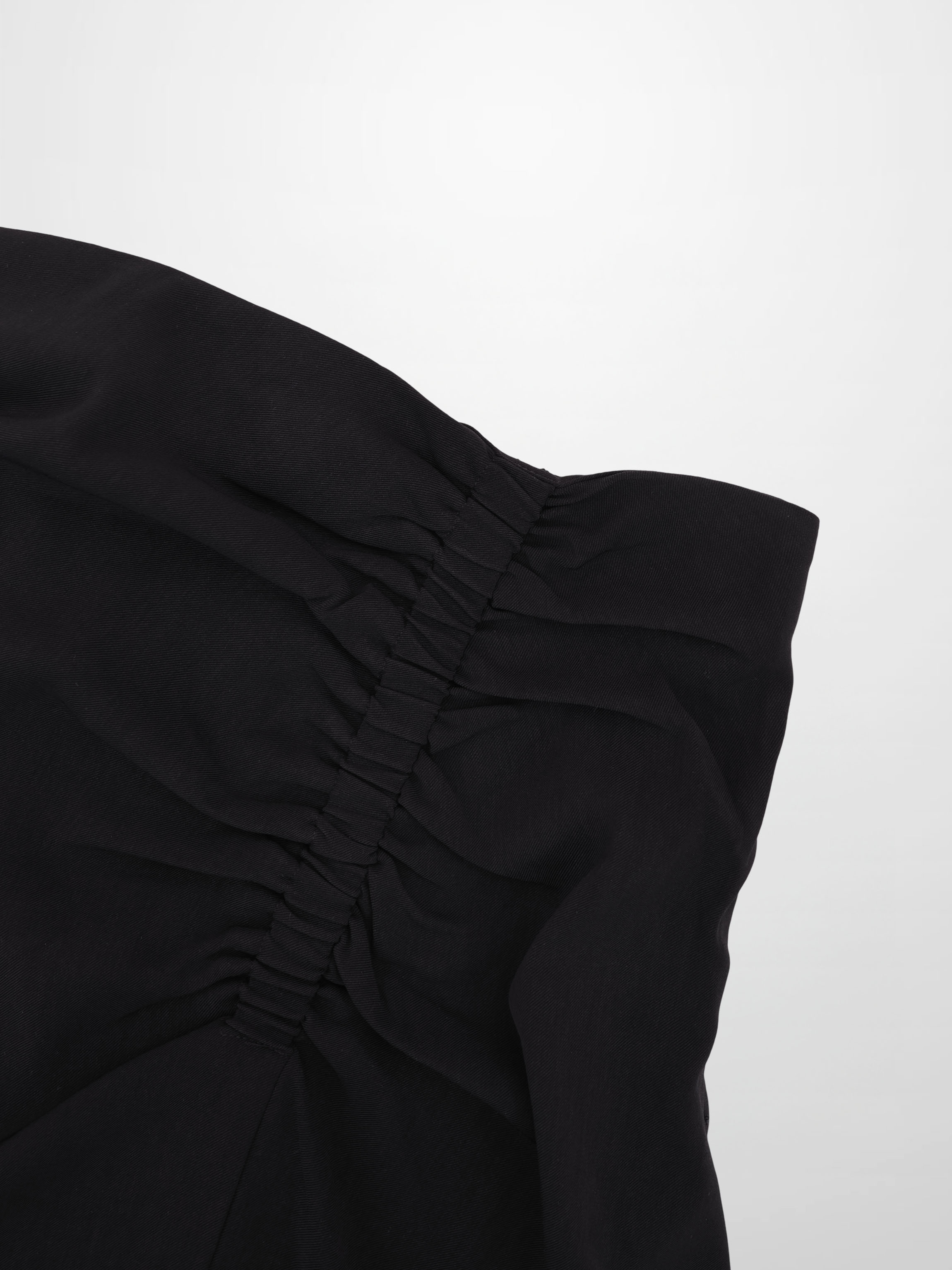 SIDE RUCHED SKIRT-BLACK