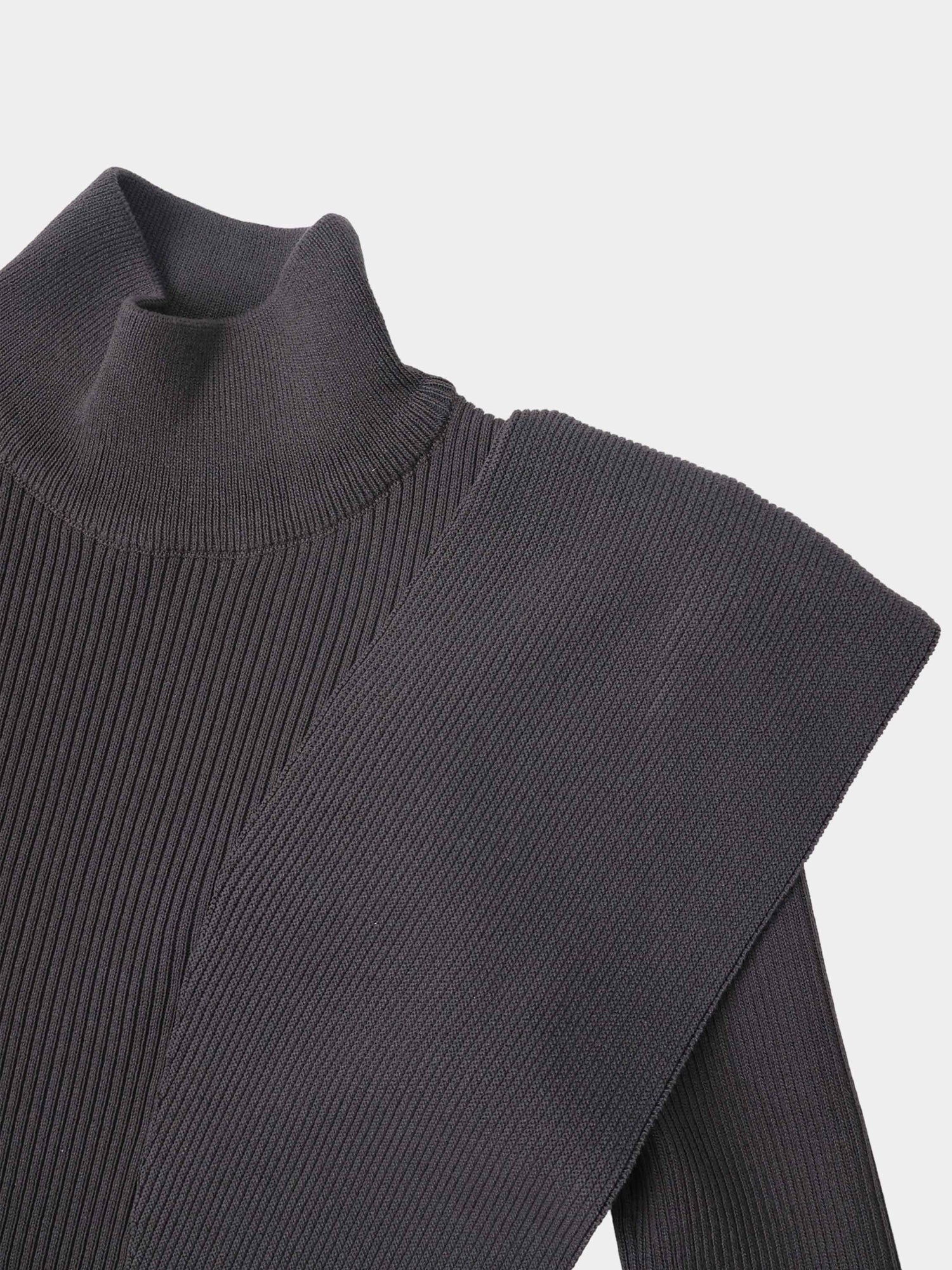 Side Ruffle Sweater - Grey