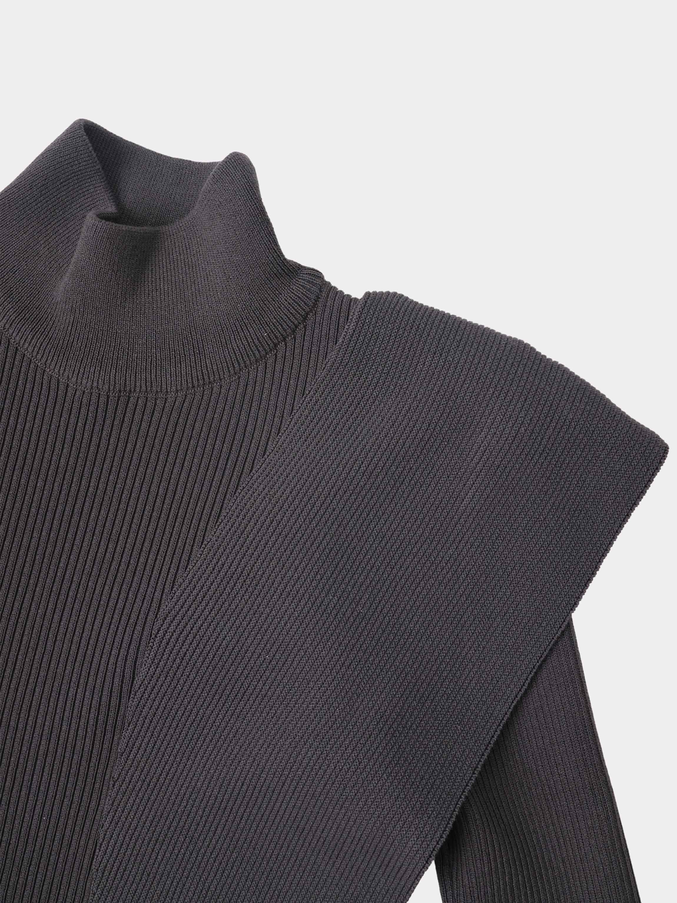 Side Ruffle Sweater - Grey