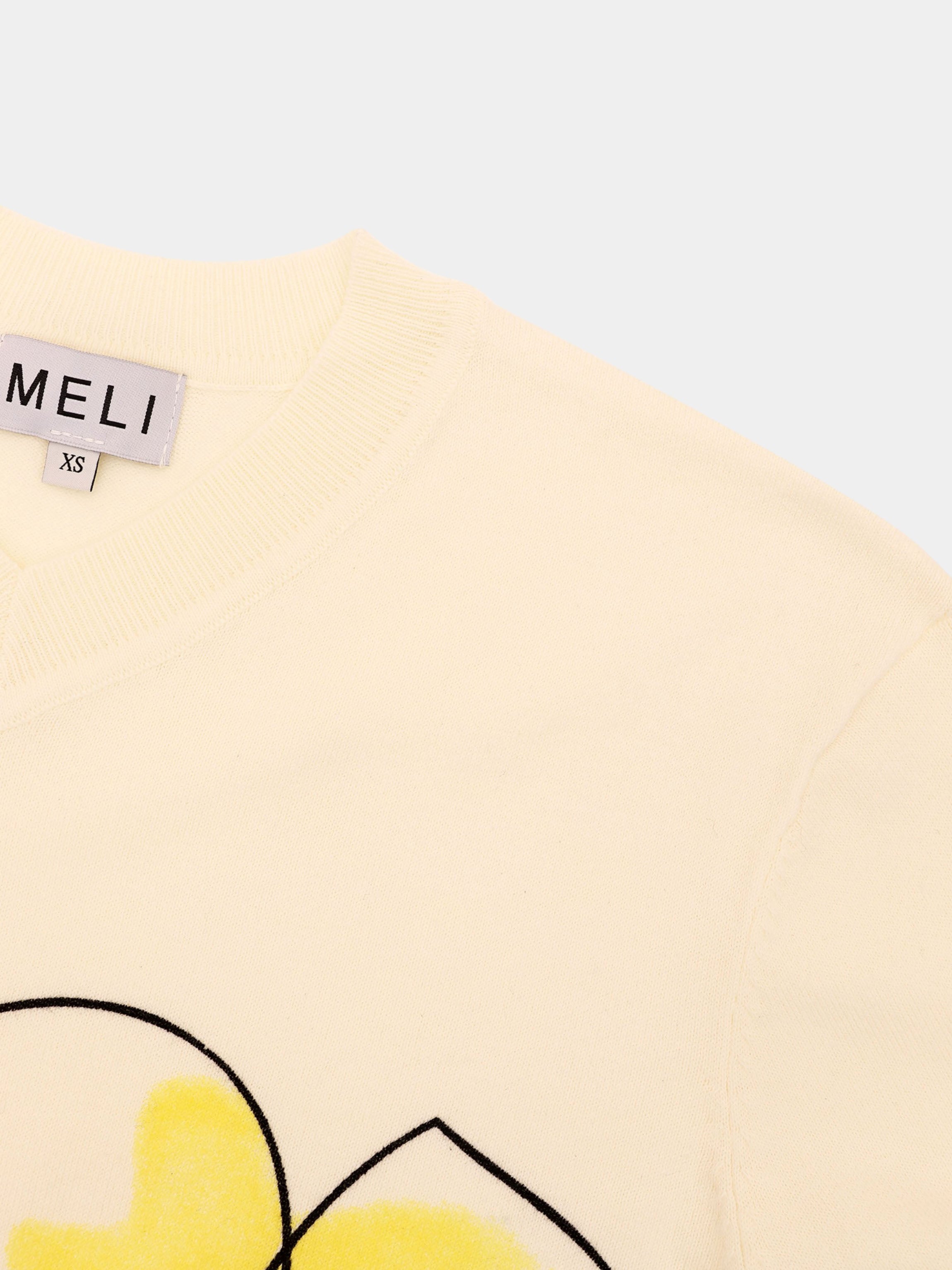 Printed High V Lightweight Sweater-Flower Burst