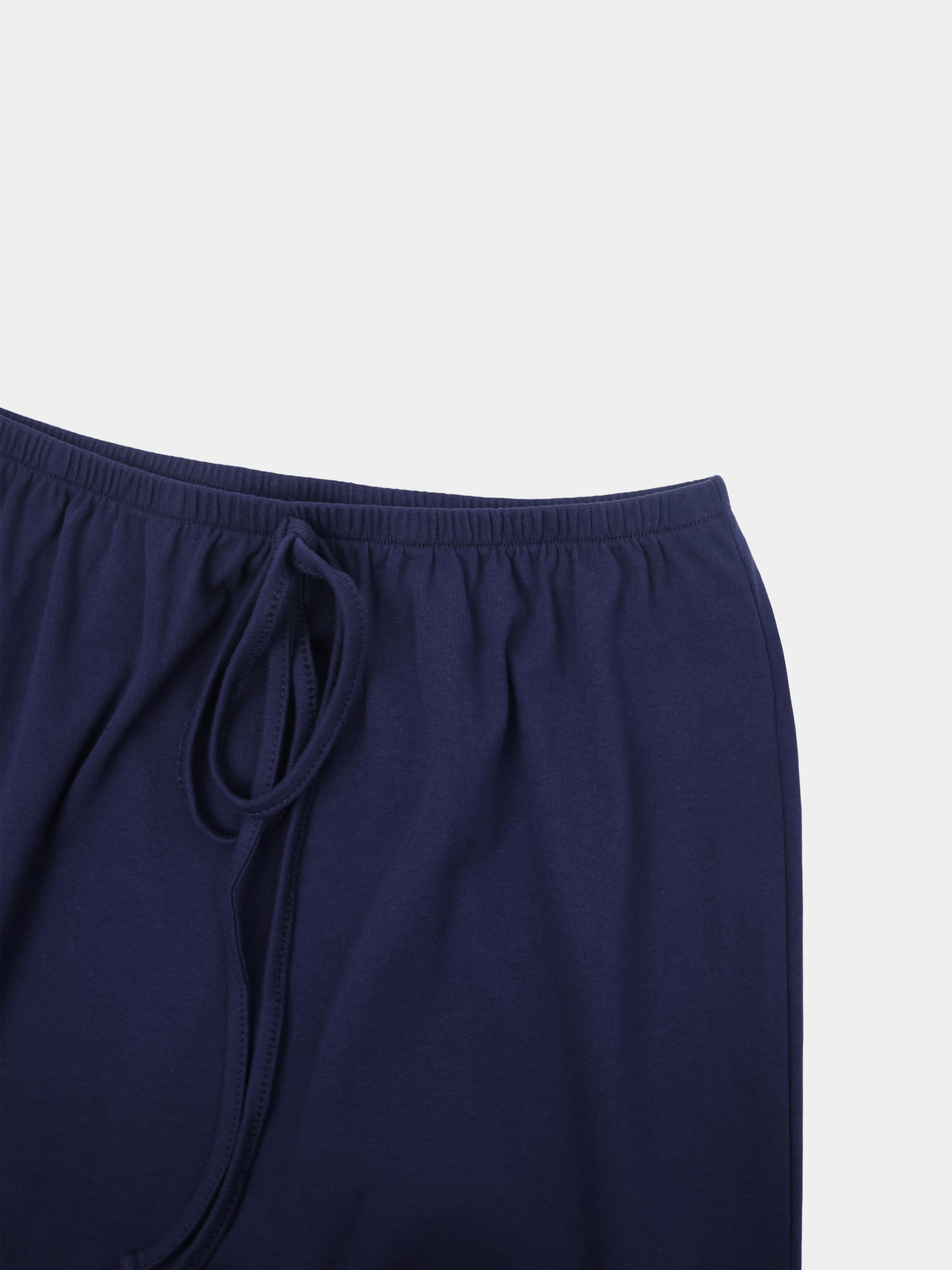 Straight Maxi Drawstring T-Shirt Skirt-Blue