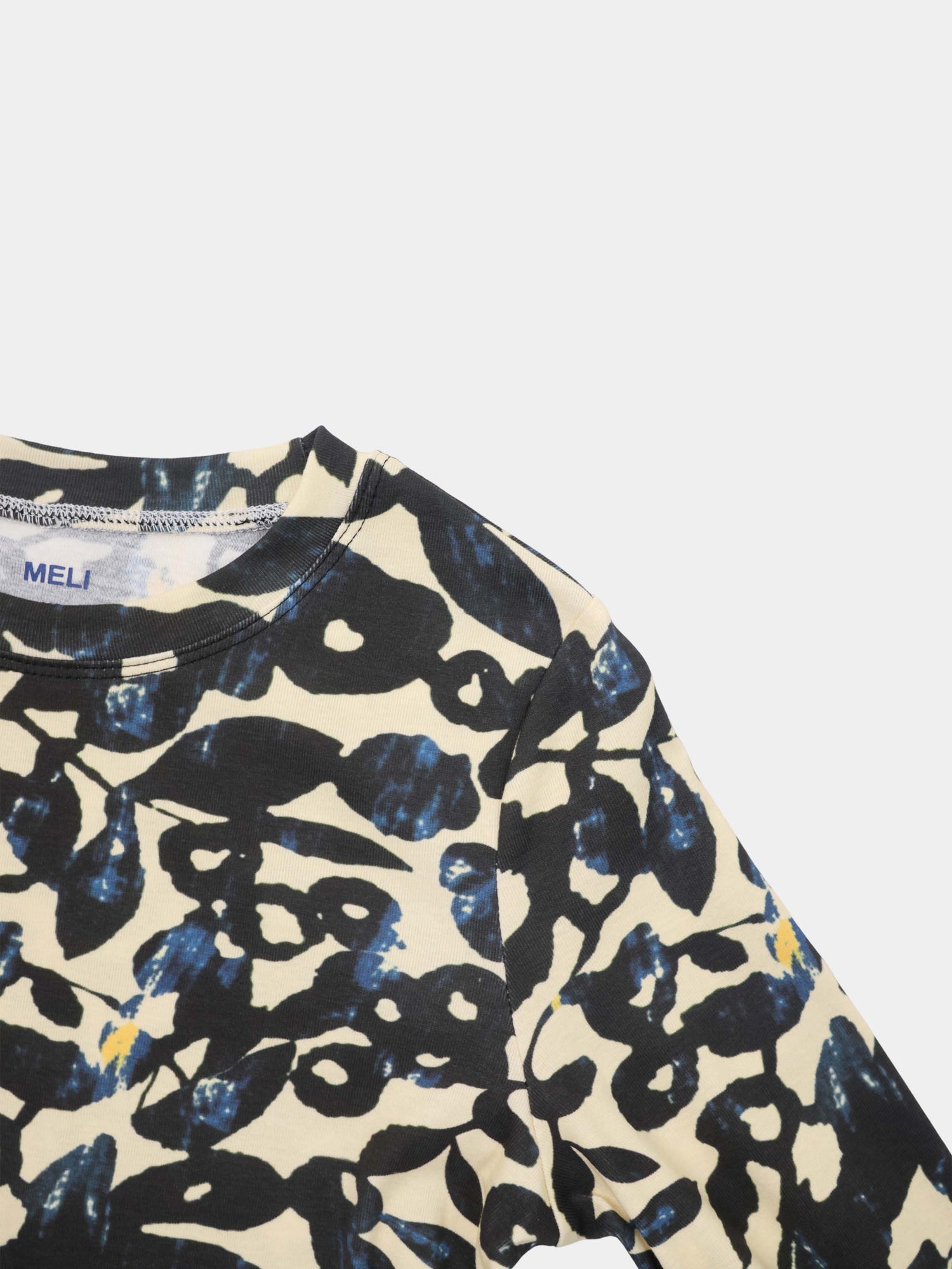 Basic Printed T-shirt-Black and Blue Mosaic