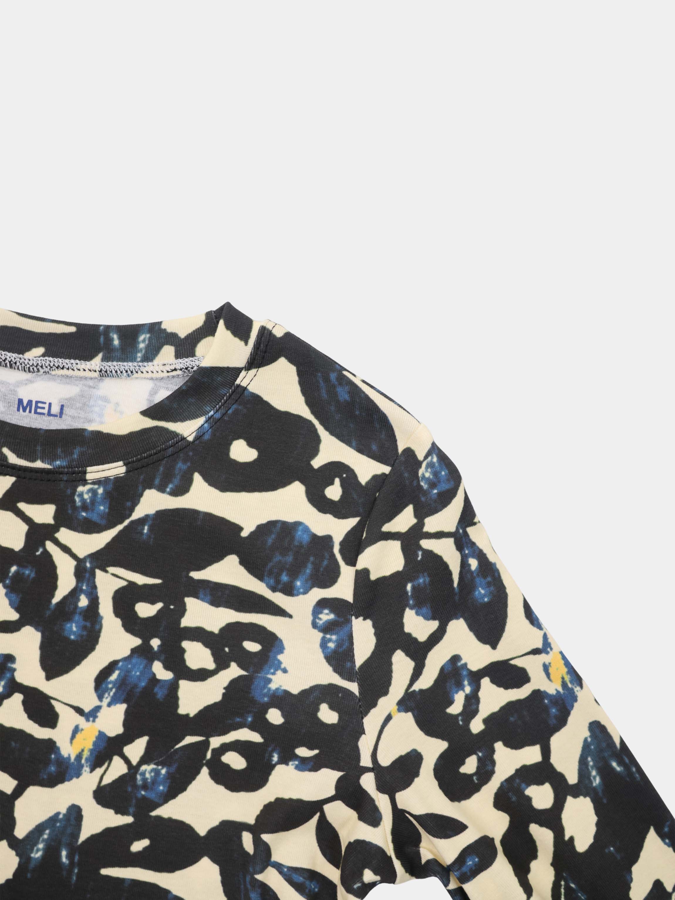 Basic Printed T-shirt-Black and Blue Mosaic