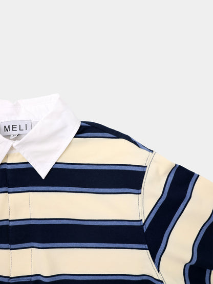Wide Stripe Rugby T-Shirt-Navy Stripe