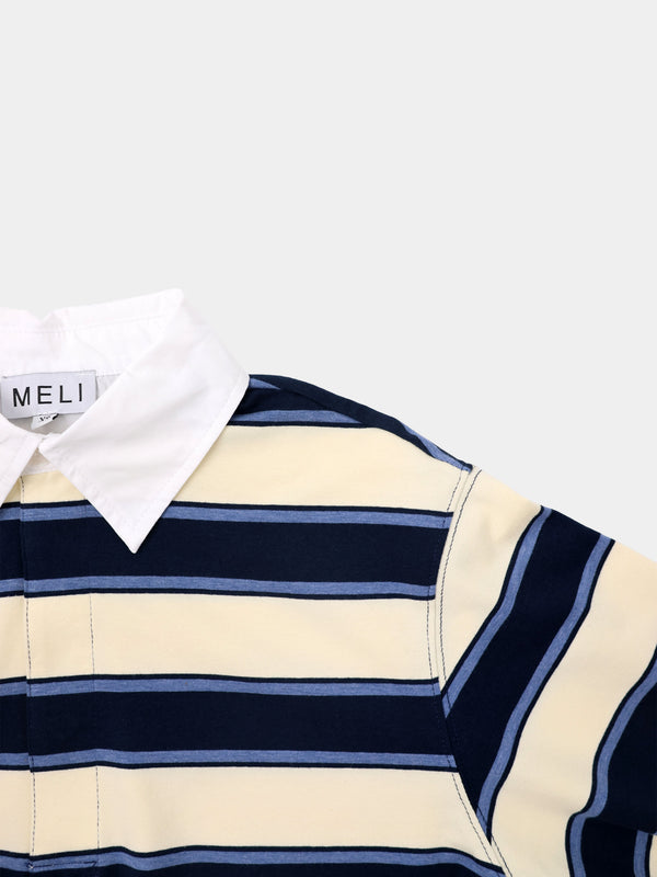 Wide Stripe Rugby T-Shirt-Navy Stripe