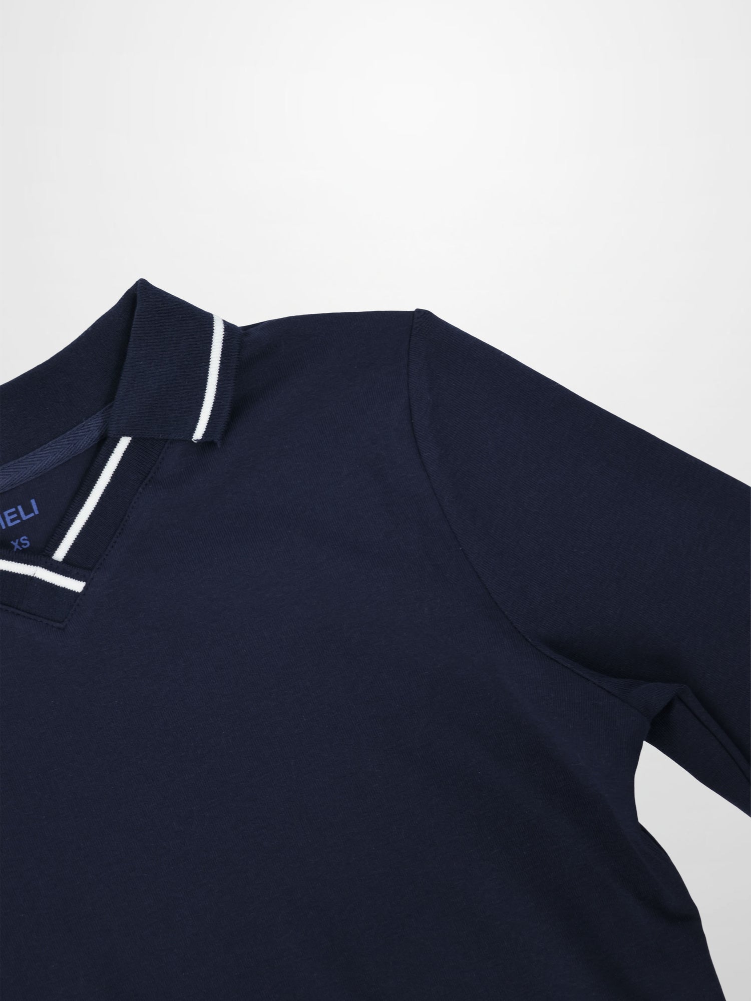 Collared High V T-Shirt-Navy