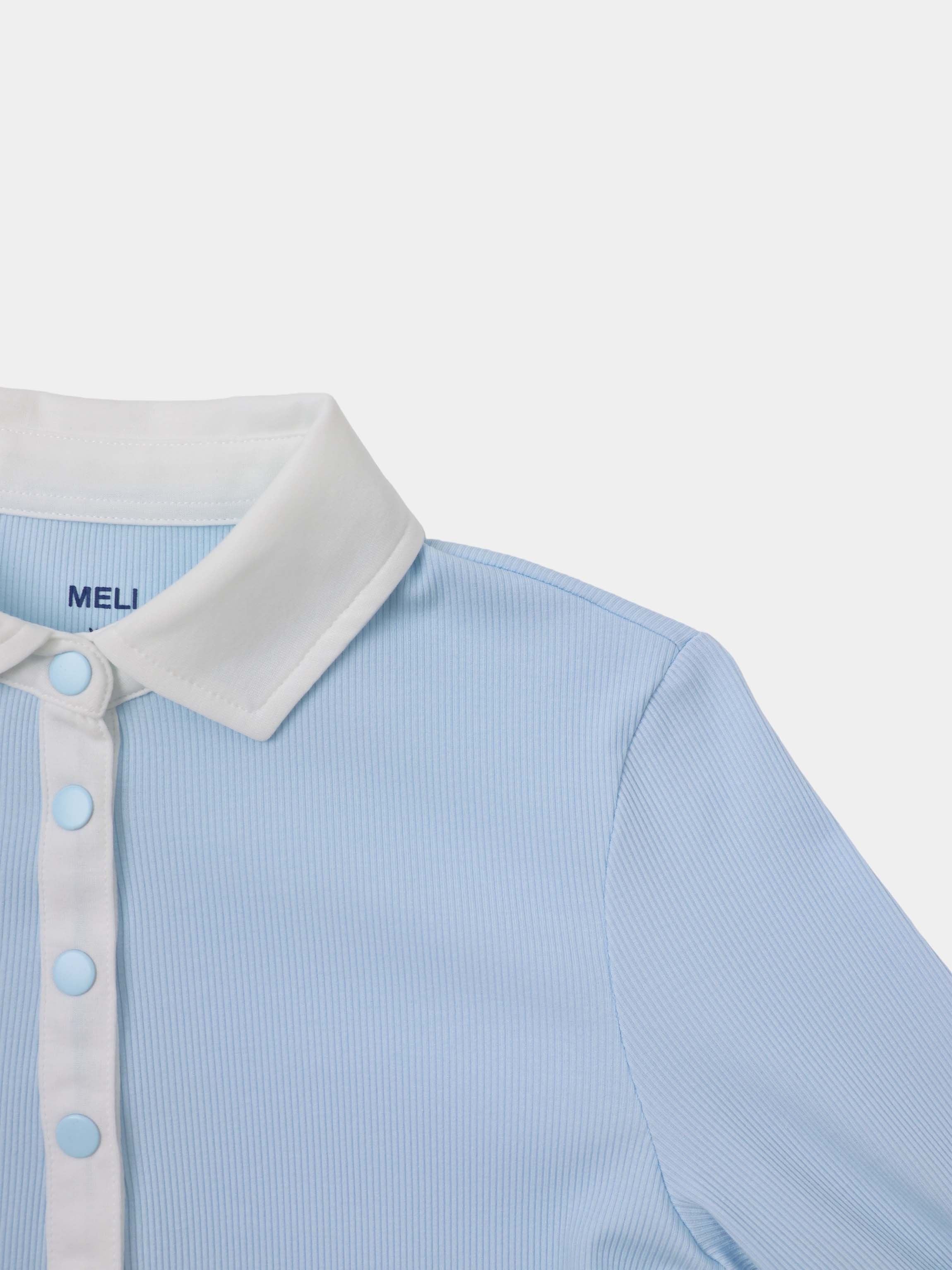 White Collar Polo-Blue