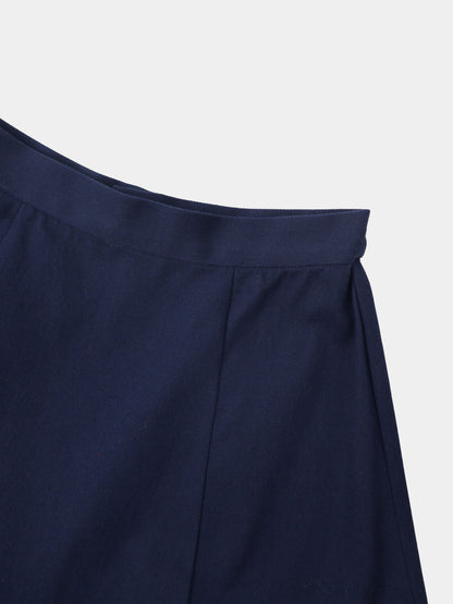 Twill Trumpet Skirt-Navy