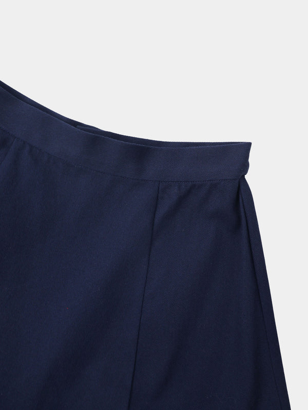 Twill Trumpet Skirt-Navy