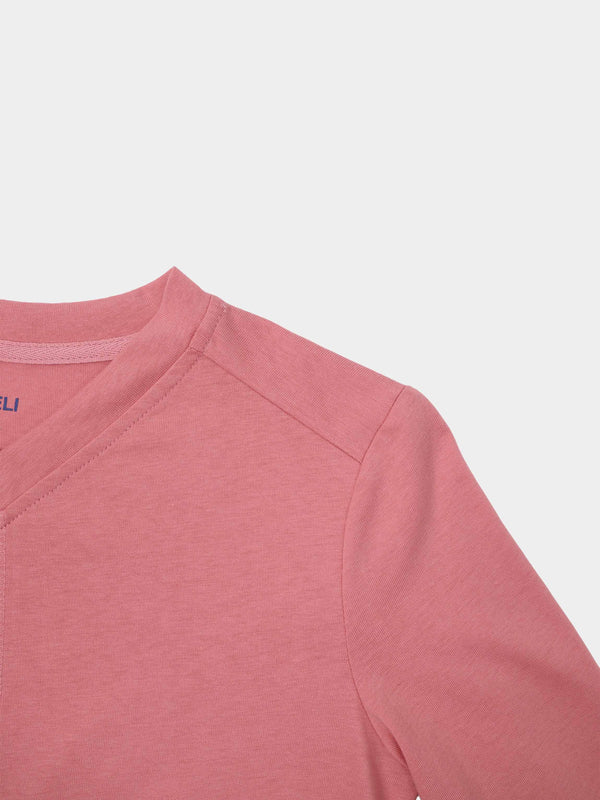 Center Seam High V Tee-Raspberry Pink
